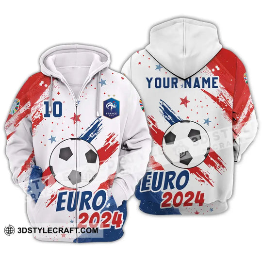 Unisex Shirt - Custom Name And Number Shirt, France Team Light Stars Euro 2024 style option 2