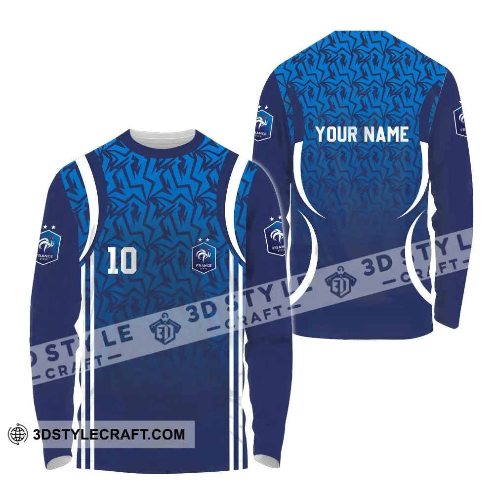 Unisex Shirt - Custom Name And Number France Team Lover Euro 2024 Long Sleeve / S T-Shirt