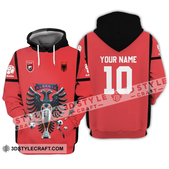 Unisex Shirt - Custom Name And Number Shirt, FSHF Albania Euro 2024 National Team style option 2