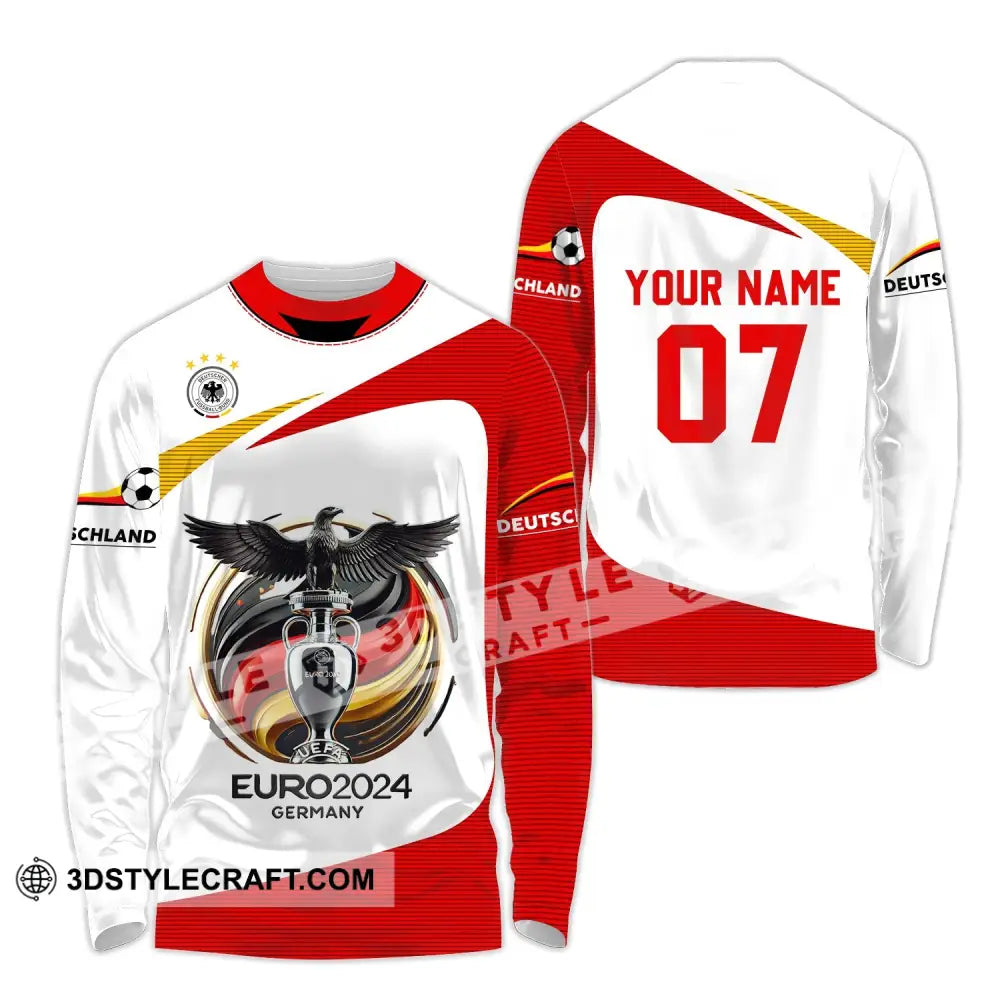 Unisex Shirt - Custom Name And Number Gemany Team Euro 2024 Cup Long Sleeve / S T-Shirt