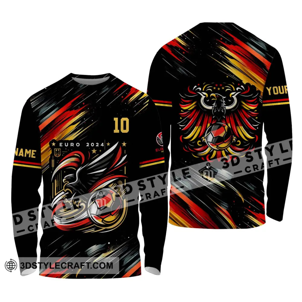 Unisex Shirt - Custom Name And Number Germany Euro 2024 Eagle Long Sleeve / S T-Shirt