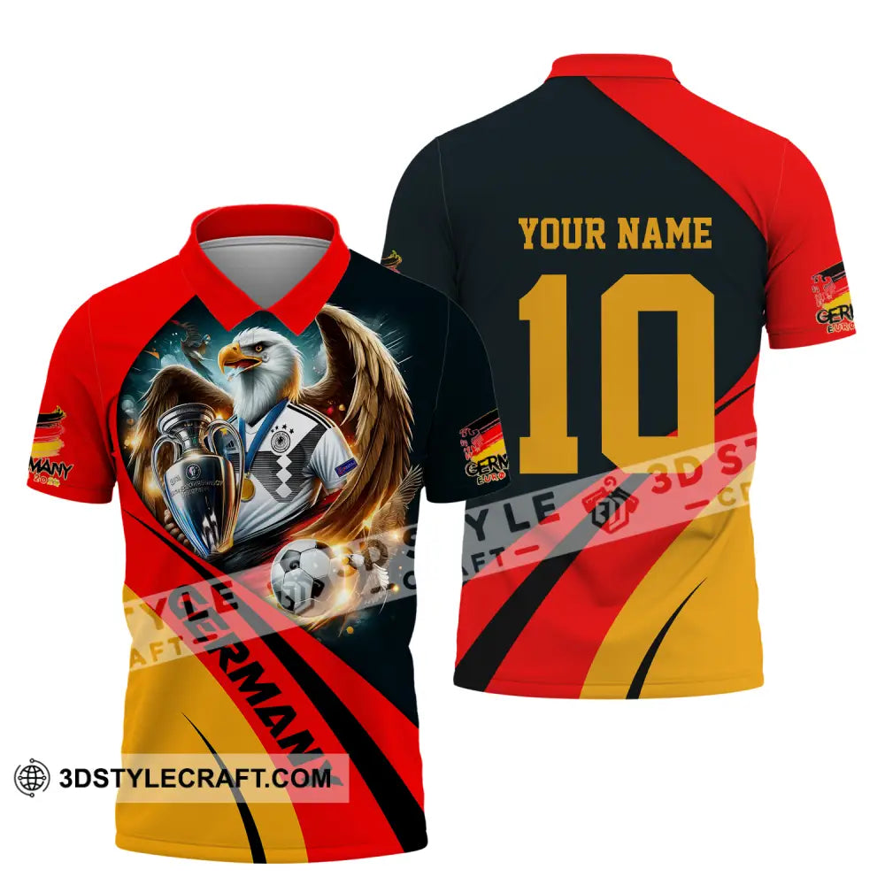 Unisex Shirt - Custom Name And Number Germany Euro 2024 Flag Color National Team Polo / S T-Shirt