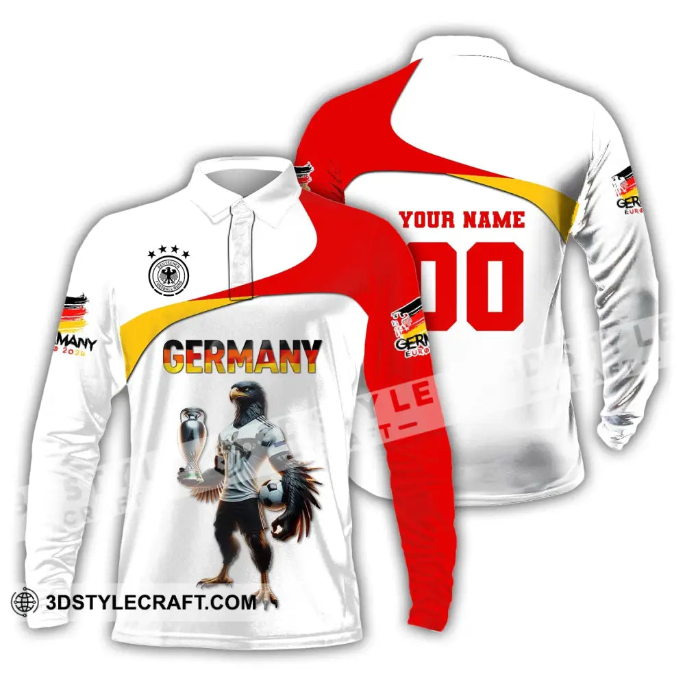 Unisex Shirt Custom Name And Number Germany Euro 2024 Football Polo Long Sleeve / S T-Shirt