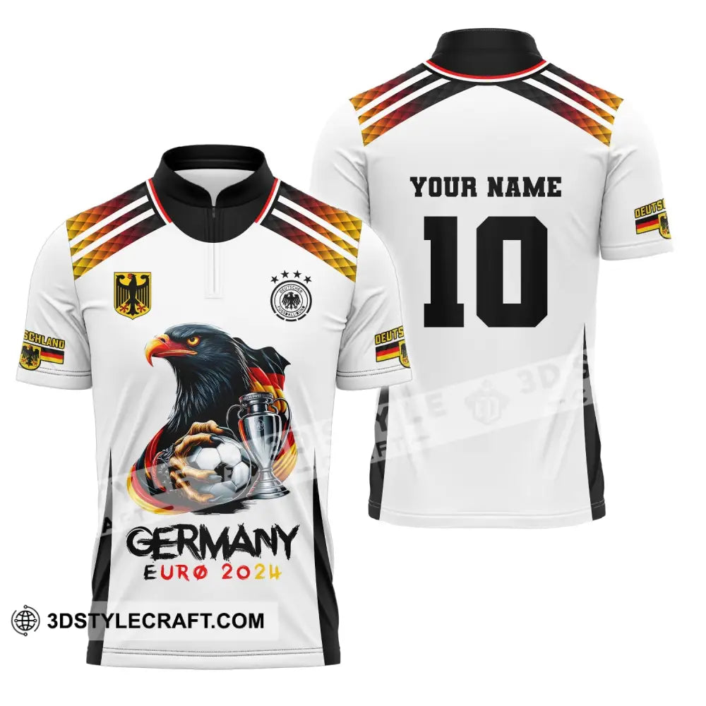 Unisex Shirt Custom Name And Number Germany Euro 2024 Football Polo Long Sleeve Zipper / S T-Shirt