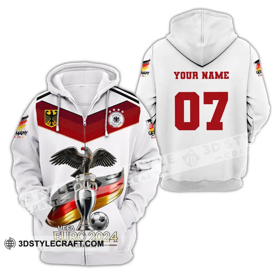 Unisex Shirt, Custom Name and Number Germany Euro 2024 Football Shirt, Germany UEFA Polo Long Sleeve Shirt style option 4