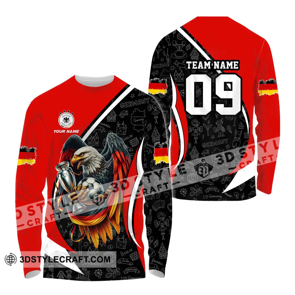 Unisex Shirt - Custom Name And Number Germany Euro 2024 National Team Long Sleeve / S T-Shirt