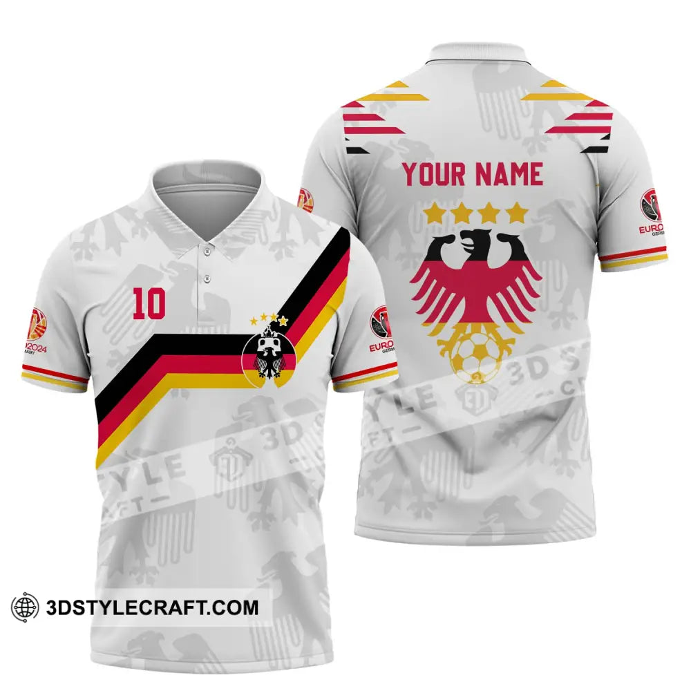 Unisex Shirt - Custom Name And Number Germany Euro 2024 White Color Polo / S T-Shirt