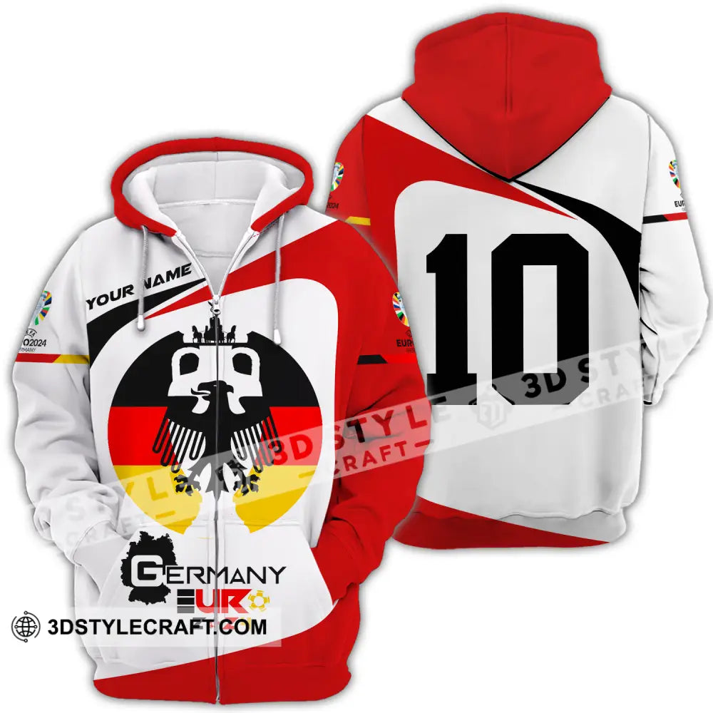 Unisex Shirt - Custom Name And Number Germany Euro 2024 Zipper Hoodie / S T-Shirt