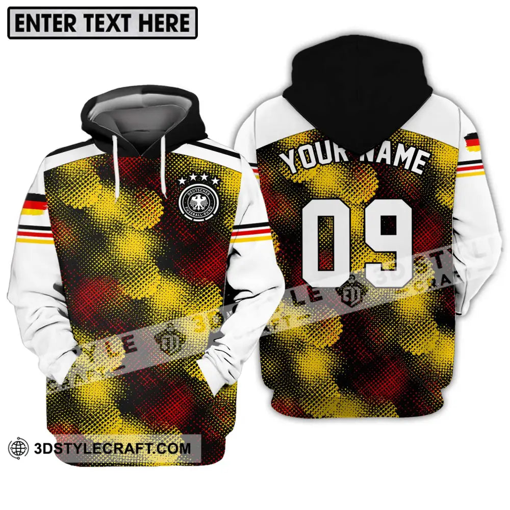 Unisex Shirt - Custom Name And Number Germany Flag Color Hoodie / S T-Shirt