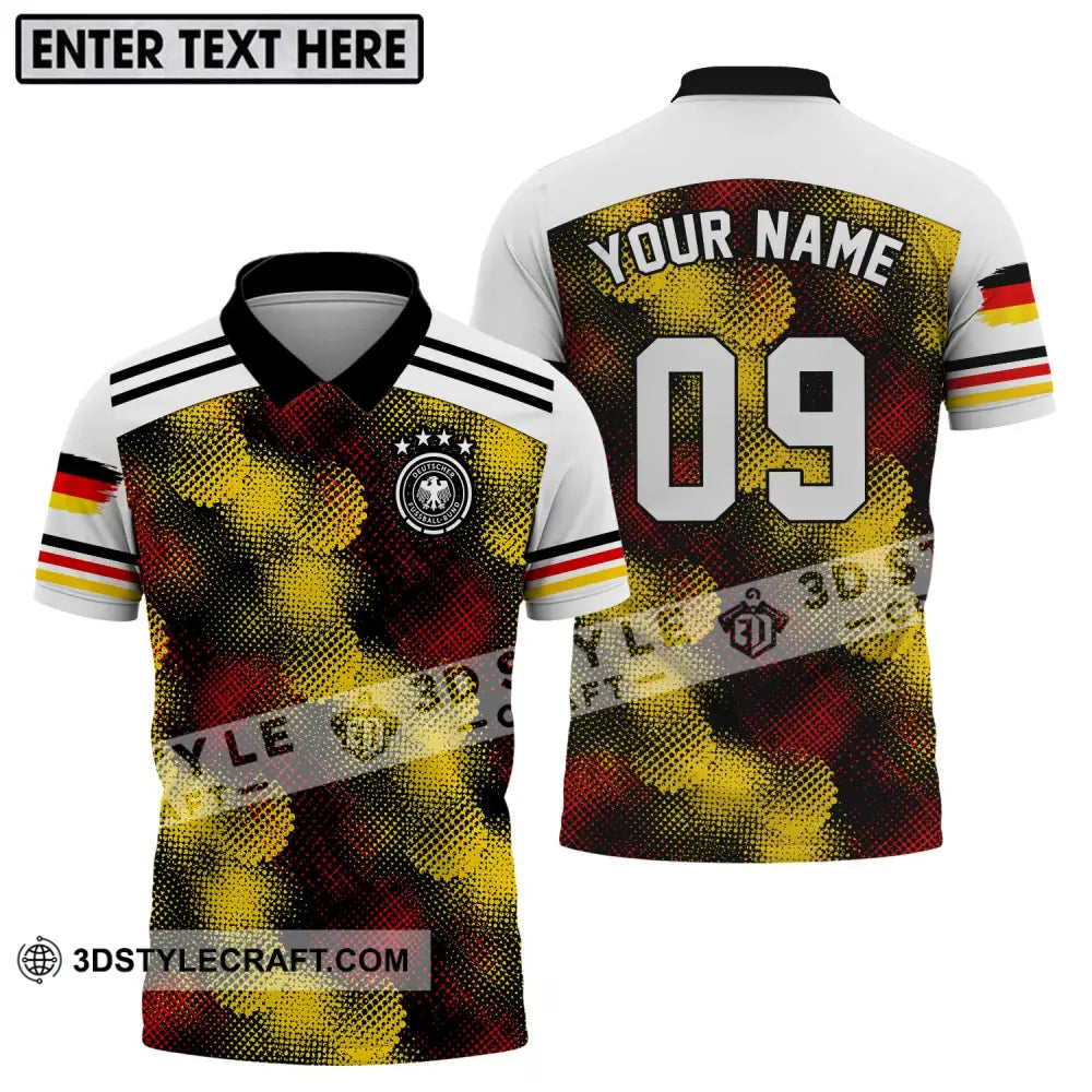 Unisex Shirt - Custom Name And Number Germany Flag Color Polo / S T-Shirt