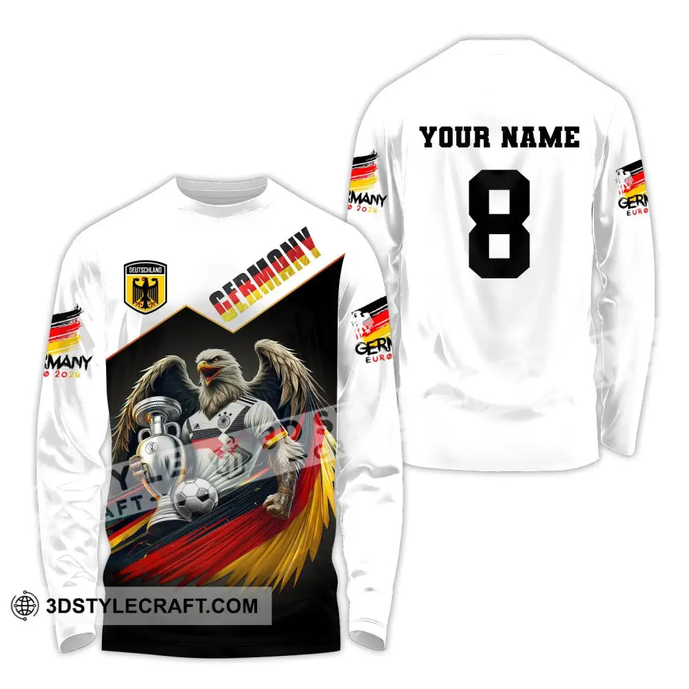 Unisex Shirt Custom Name And Number Germany Football Euro 2024 Long Sleeve Polo / S T-Shirt