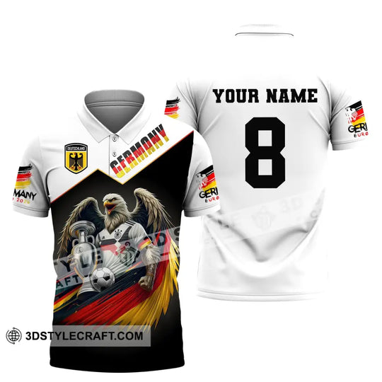 Unisex Shirt, Custom Name and Number Germany Football Shirt, Germany Euro 2024 Long Sleeve Polo Shirt style option 4