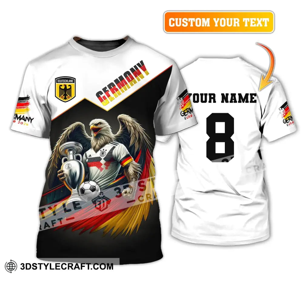 Unisex Shirt Custom Name And Number Germany Football Euro 2024 Long Sleeve Polo T-Shirt