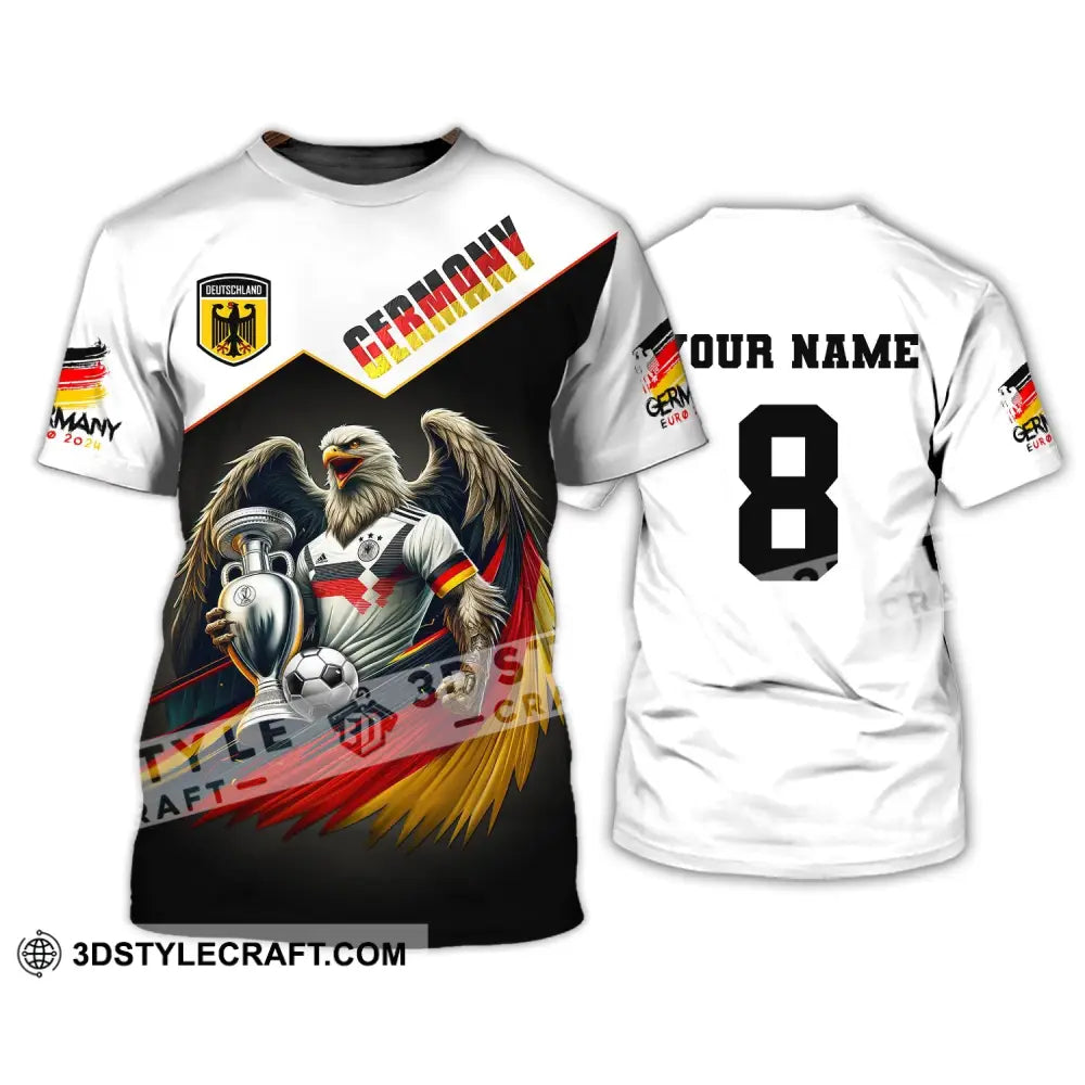 Unisex Shirt Custom Name And Number Germany Football Euro 2024 Long Sleeve Polo T-Shirt / S