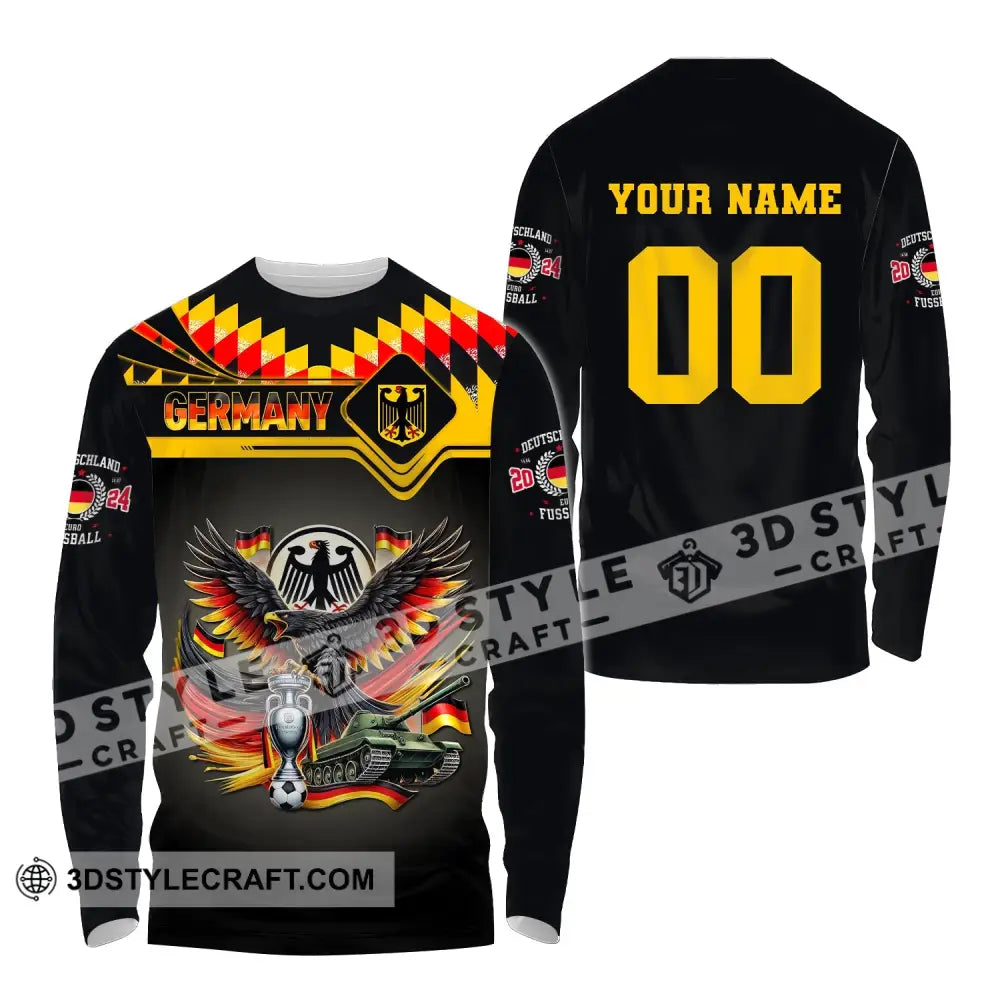 Unisex Shirt Custom Name And Number Germany Football Euro 2024 Polo Long Sleeve / S T-Shirt