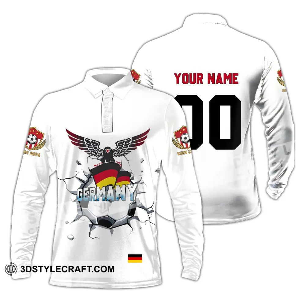 Unisex Shirt - Custom Name And Number Germany National Team Euro 2024 Long Sleeve Polo / S T-Shirt