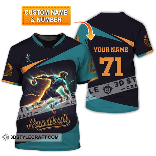 Unisex Shirt, Custom Name and Number Handball Shirt, Handball  Love T-Shirt style option 1