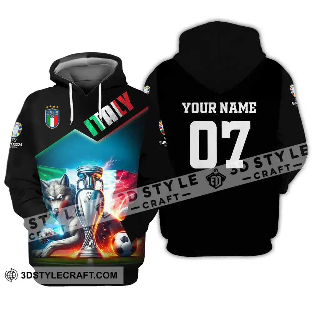 Unisex Shirt Custom Name And Number Italy Football Euro 2024 Polo Long Sleeve Hoodie / S T-Shirt