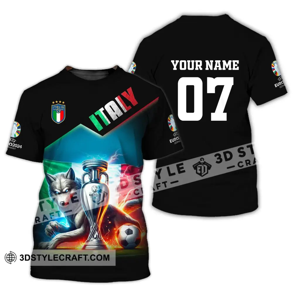 Unisex Shirt Custom Name And Number Italy Football Euro 2024 Polo Long Sleeve T-Shirt / S