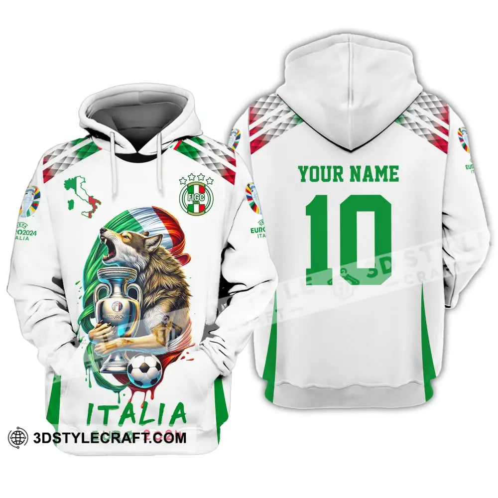 Unisex Shirt Custom Name And Number Italy Football Italia Euro 2024 Long Sleeve Polo Hoodie / S