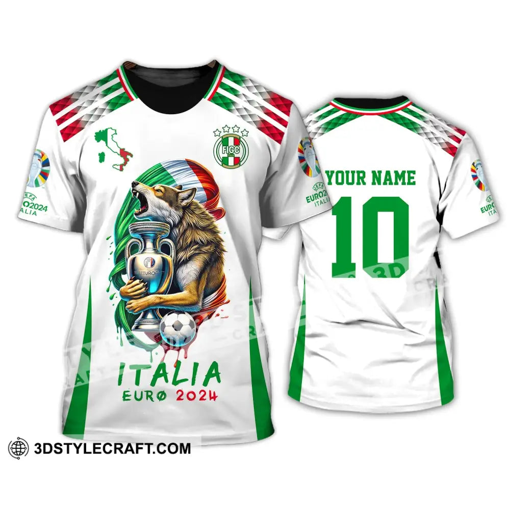 Unisex Shirt Custom Name And Number Italy Football Italia Euro 2024 Long Sleeve Polo T-Shirt / S