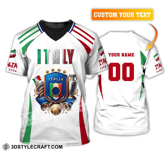 Unisex Shirt, Custom Name and Number Italy Football Shirt, Italy Football Polo Long Sleeve, Italy Euro 2024 Shirt style option 1