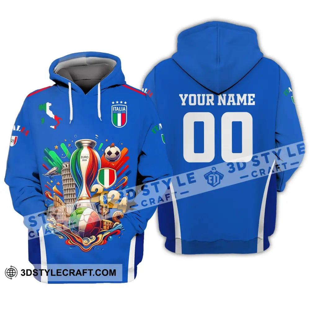 Unisex Shirt Custom Name And Number Italy Football Polo Long Sleeve Hoodie / S T-Shirt