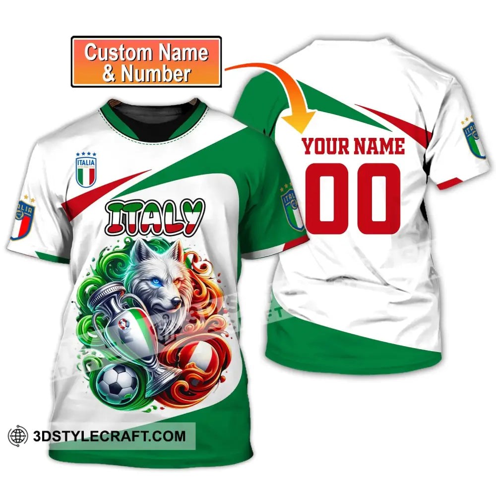 Unisex Shirt Custom Name And Number Italy Football Polo Long Sleeve T-Shirt