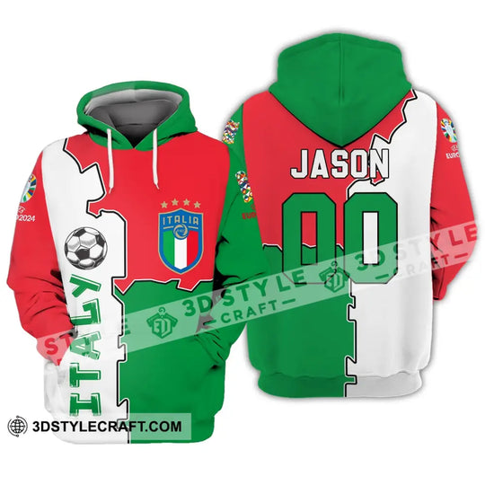 Unisex Shirt - Custom Name And Number Italy National Team Euro 2024 Flag Color Shirt style option 3