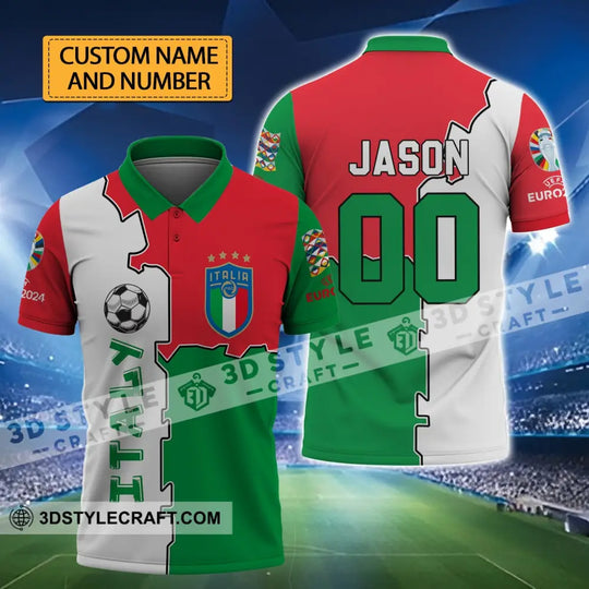 Unisex Shirt - Custom Name And Number Italy National Team Euro 2024 Flag Color Shirt style option 1