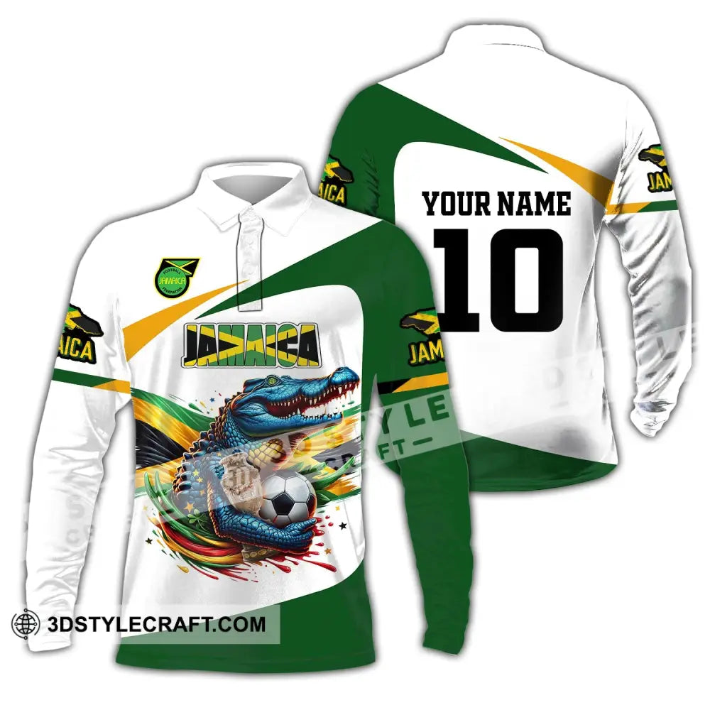 Unisex Shirt Custom Name And Number Jamaica Football Polo Euro 2024 Hoodie Long Sleeve / S T-Shirt