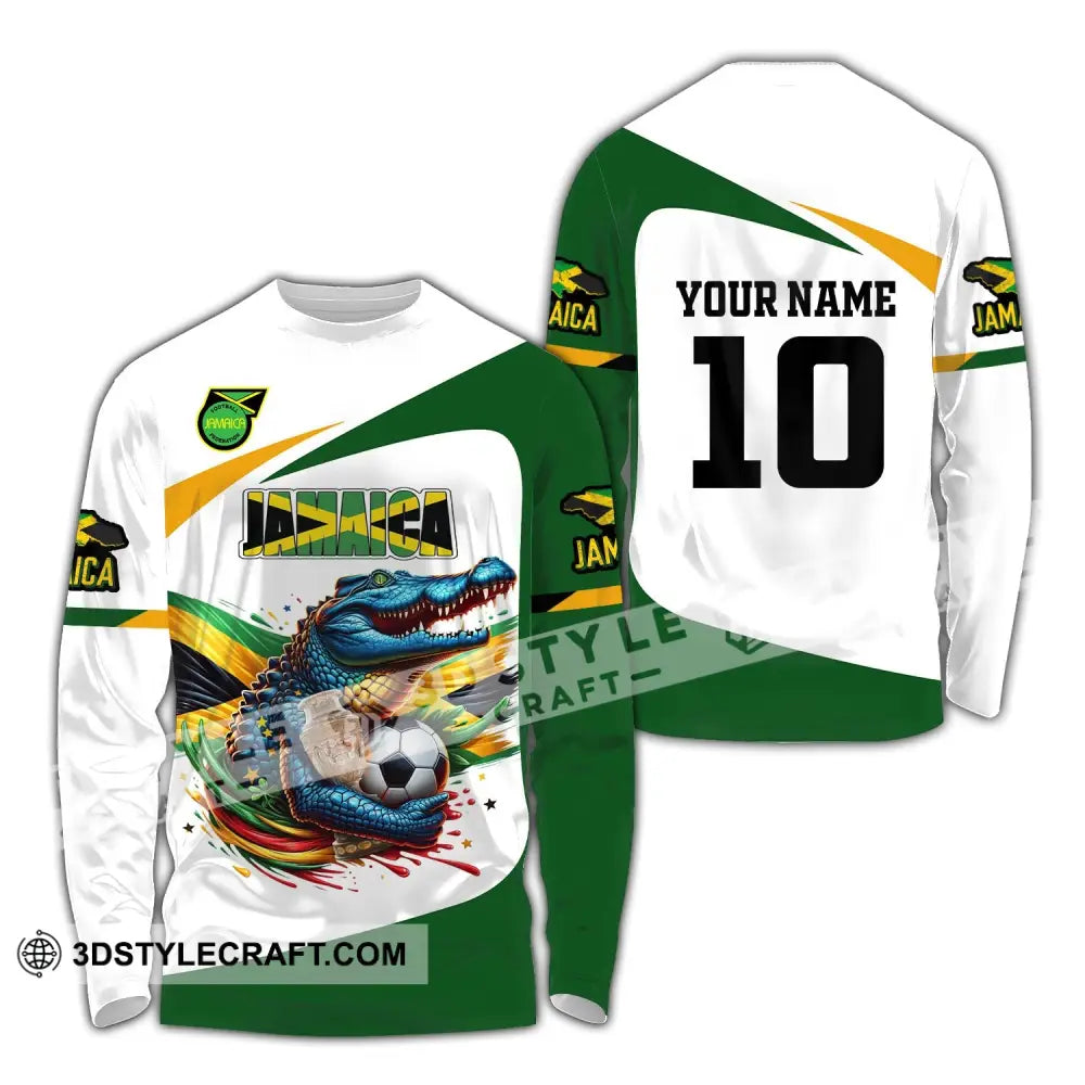 Unisex Shirt Custom Name And Number Jamaica Football Polo Euro 2024 Hoodie Long Sleeve / S T-Shirt