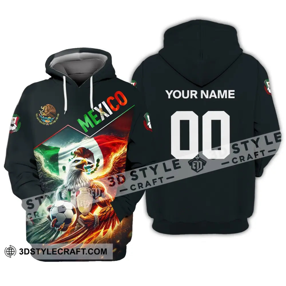 Unisex Shirt Custom Name And Number Mexico Football T-Shirt Euro 2024 Polo Long Sleeve Hoodie / S