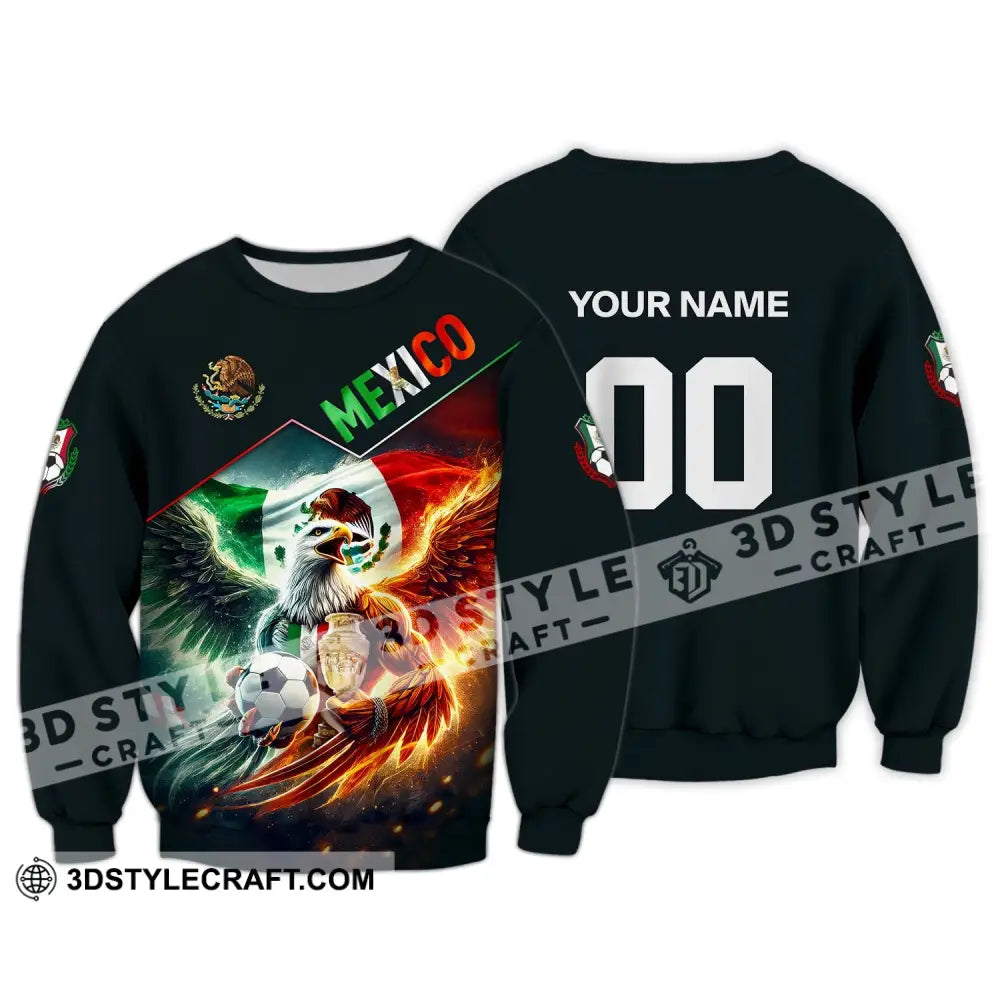 Unisex Shirt Custom Name And Number Mexico Football T-Shirt Euro 2024 Polo Long Sleeve / S