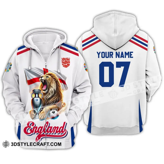 Unisex Shirt - Custom Name And Number Shirt, National Team Euro 2024 Lion England style option 3
