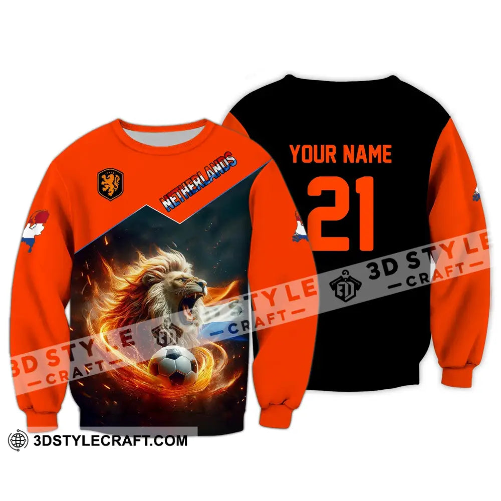 Unisex Shirt - Custom Name And Number National Team Netherlands Long Sleeve / S T-Shirt