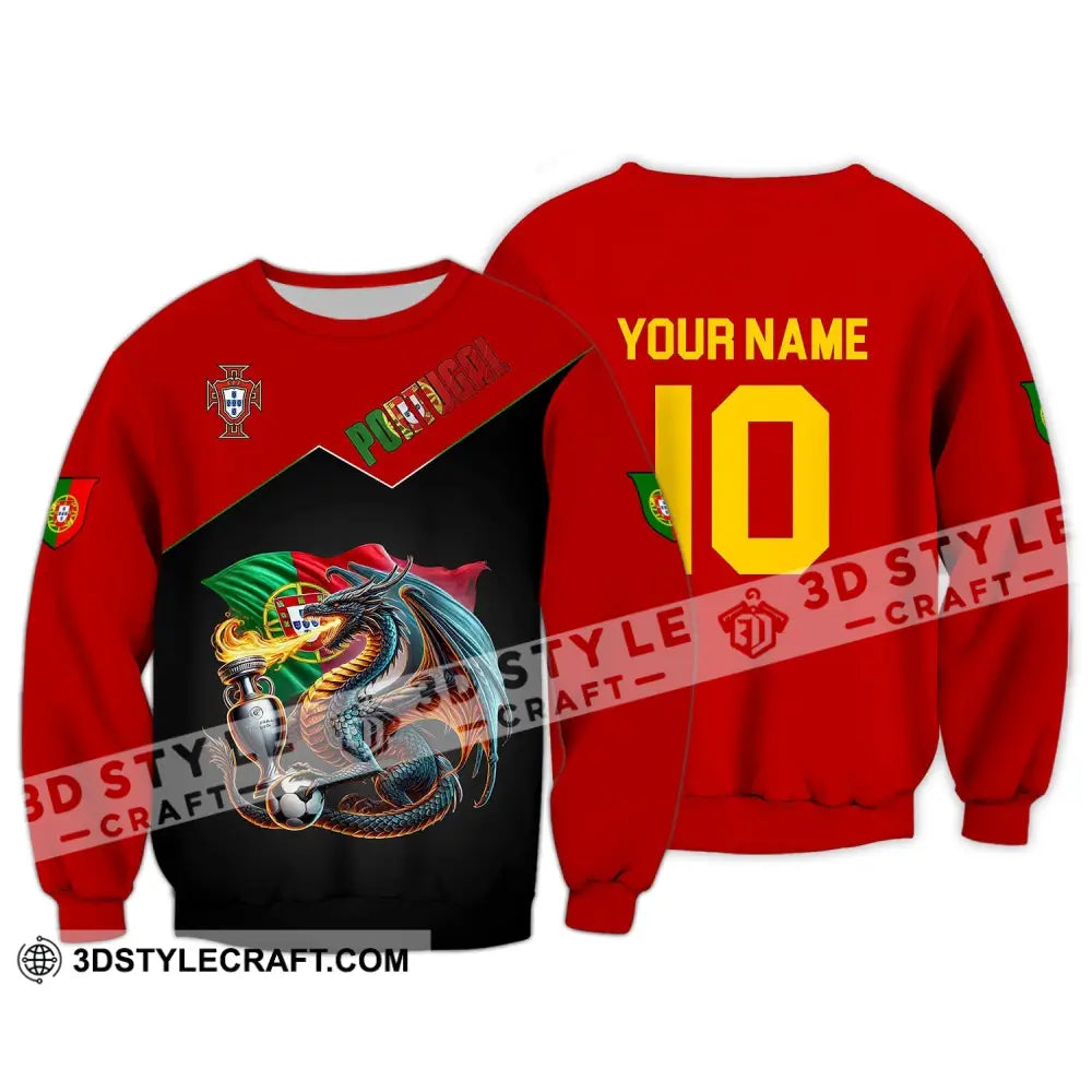 Unisex Shirt - Custom Name And Number National Team Sport Portugal Long Sleeve / S T-Shirt