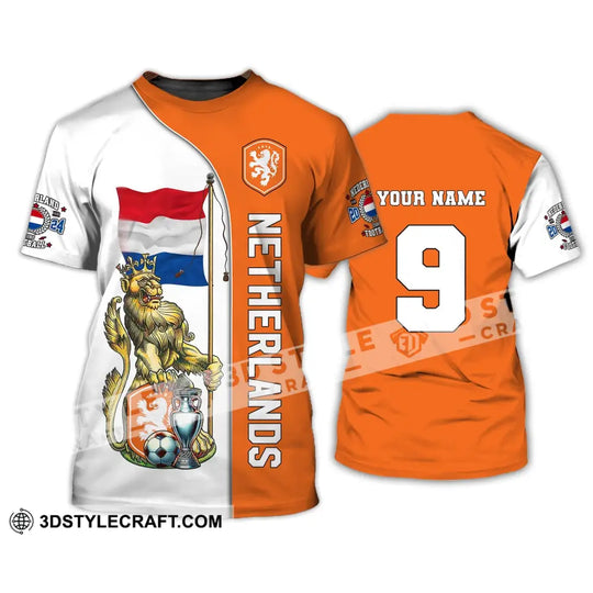 Unisex Shirt, Custom Name and Number Netherlands Euro 2024 Shirt, Netherlands Football Polo Long Sleeve style option 2