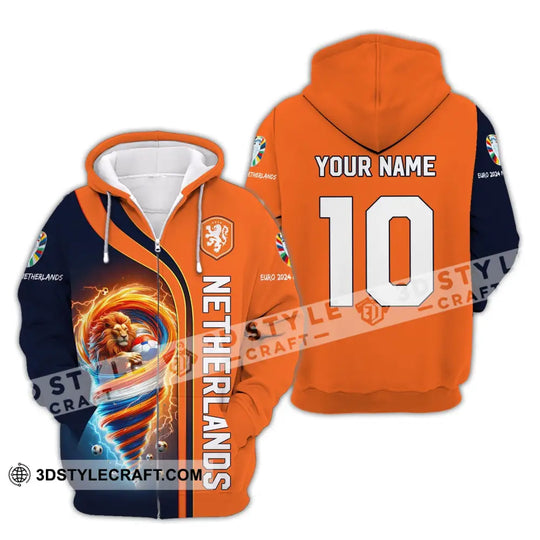 Unisex Shirt, Custom Name and Number Netherlands Euro 2024 Shirt, Netherlands Football Polo Long Sleeve style option 4