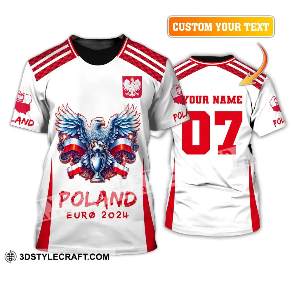 Unisex Shirt Custom Name And Number Poland Football 2024 Polo Long Sleeve T-Shirt