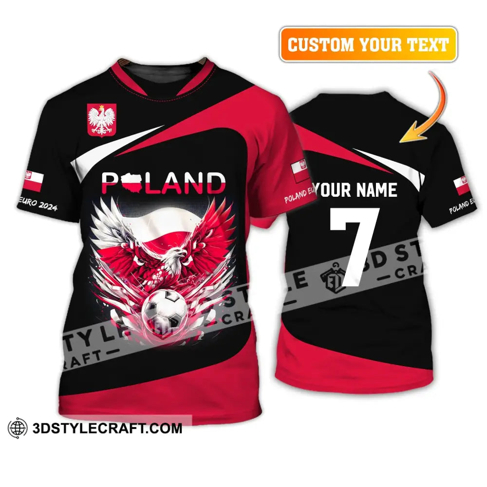 Unisex Shirt Custom Name And Number Poland Football 2024 Polo Long Sleeve T-Shirt