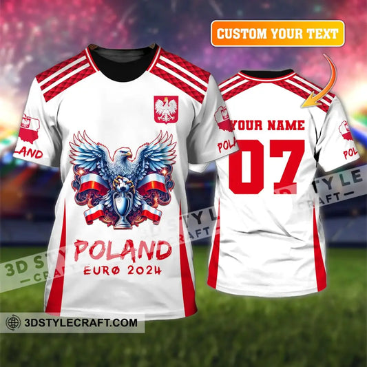 Unisex Shirt Custom Name And Number Poland Football 2024 Polo Long Sleeve T-Shirt