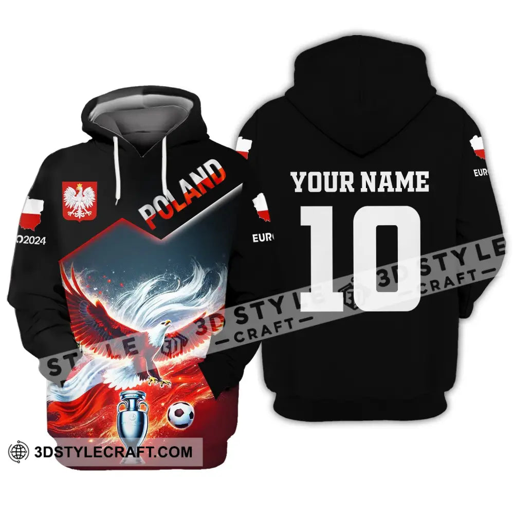 Unisex Shirt Custom Name And Number Poland Football Polo Euro 2024 Hoodie Long Sleeve / S T-Shirt