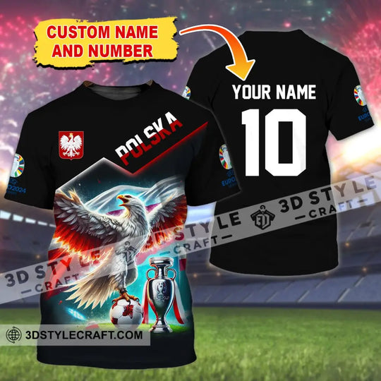 Unisex Shirt, Custom Name and Number Poland Football Polo Shirt, Euro 2024 Poland Football Hoodie Long Sleeve Shirt style option 1