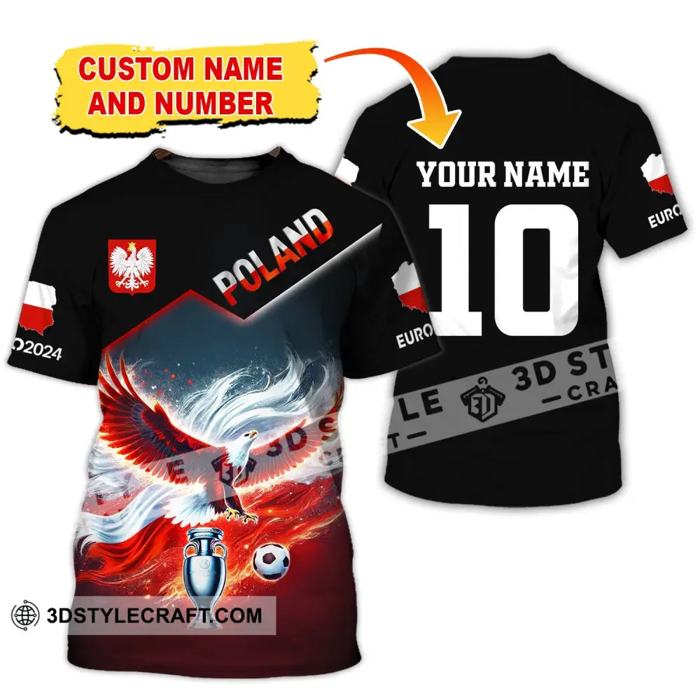 Unisex Shirt Custom Name And Number Poland Football Polo Euro 2024 Hoodie Long Sleeve T-Shirt