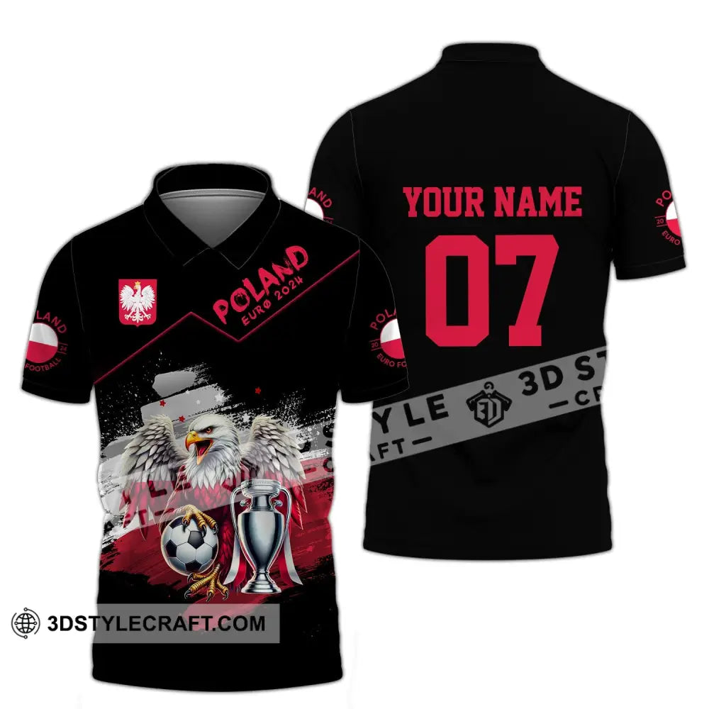 Unisex Shirt - Custom Name And Number Poland National Team Euro 2024 Polo / S T-Shirt