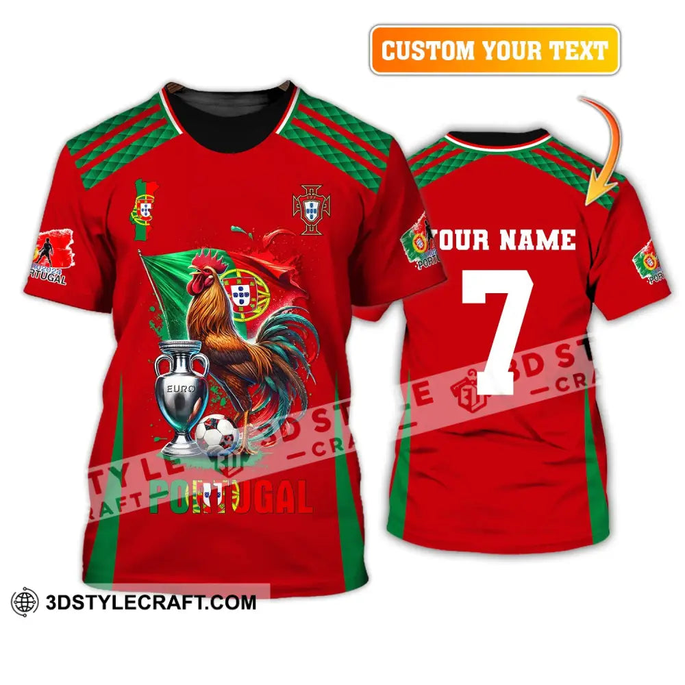 Unisex Shirt Custom Name And Number Portugal Euro 2024 Football Polo Long Sleeve T-Shirt