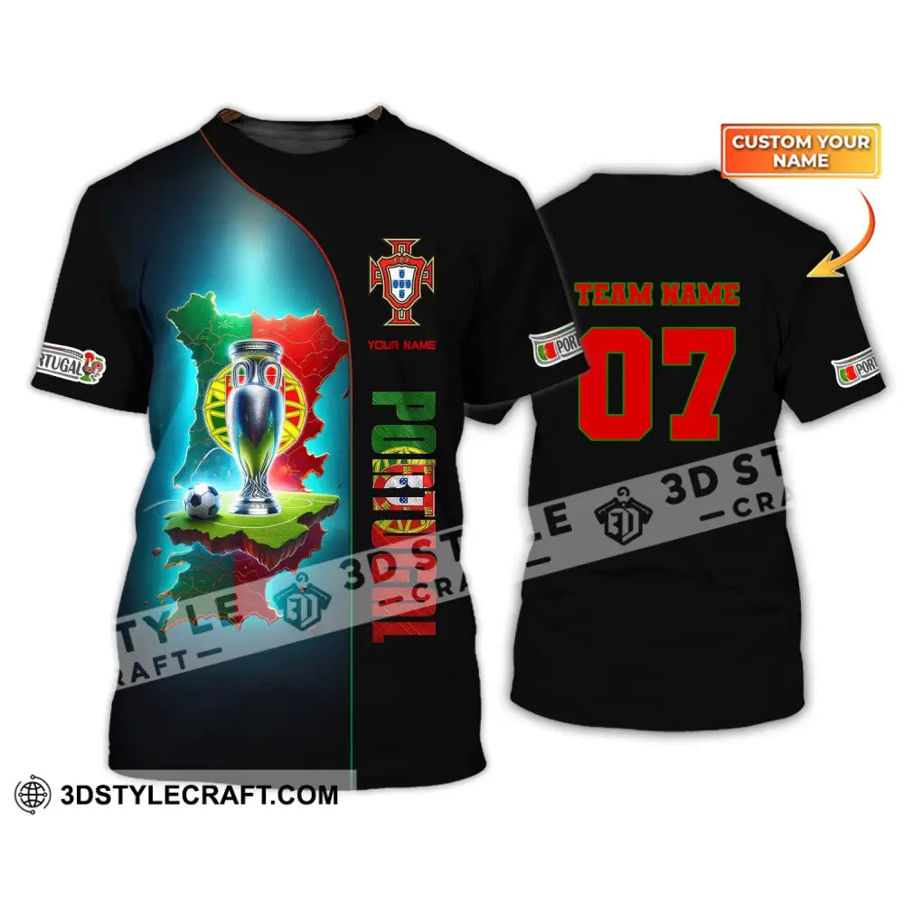 Unisex Shirt Custom Name And Number Portugal Euro 2024 Football Polo Long Sleeve T-Shirt