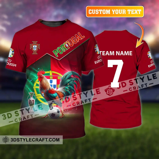 Unisex Shirt Custom Name And Number Portugal Football Euro 2024 Polo Long Sleeve T-Shirt