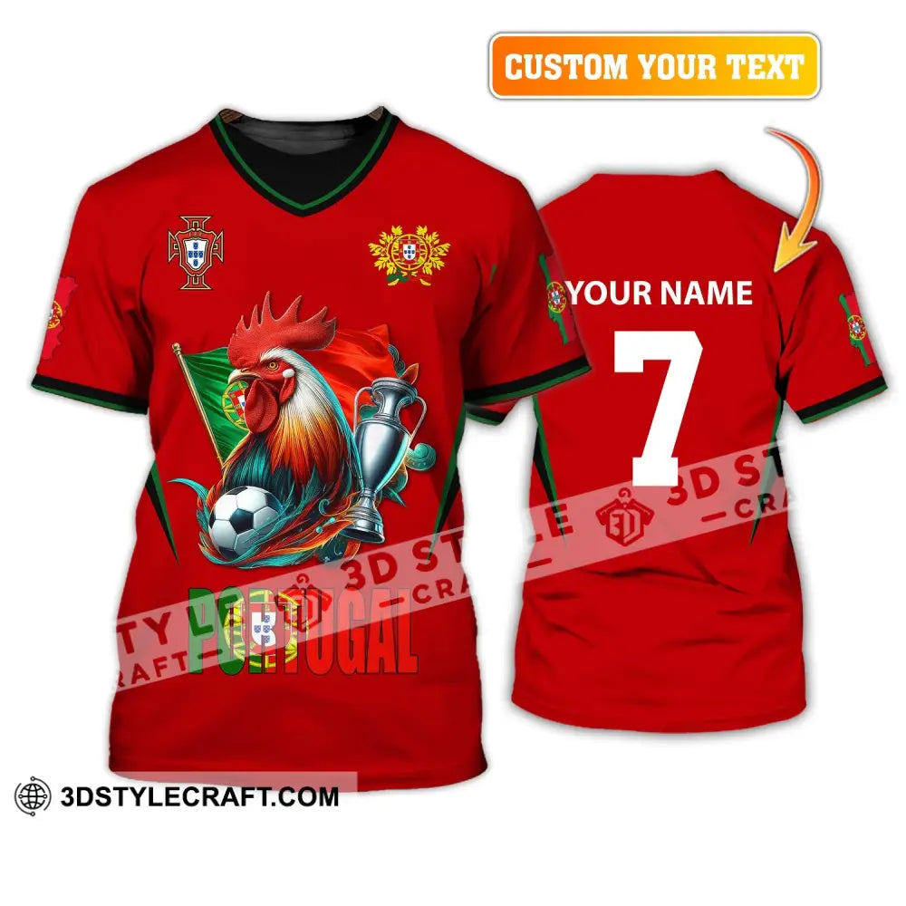 Unisex Shirt Custom Name And Number Portugal Football Euro 2024 Polo Long Sleeve T-Shirt